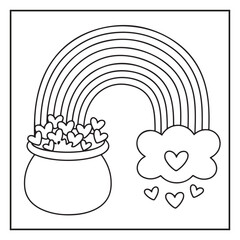 Bold and Easy Valentine's Day Coloring Page for Kids and Adults