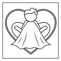 Bold and Easy Valentine's Day Coloring Page for Kids and Adults