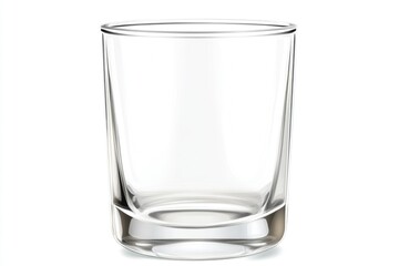 A clear glass filled with water on a clean white surface