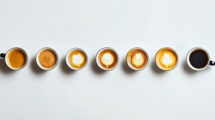 Fresh Coffee Presentation on Clean White Background