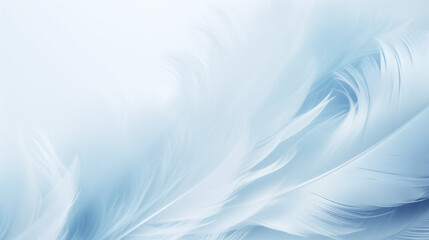Ethereal feathers background in blue and white featuring gentle weightlessness and airy minimalist design
