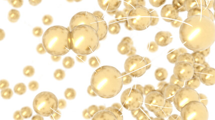 Abstract Golden Spheres Connected with Lines