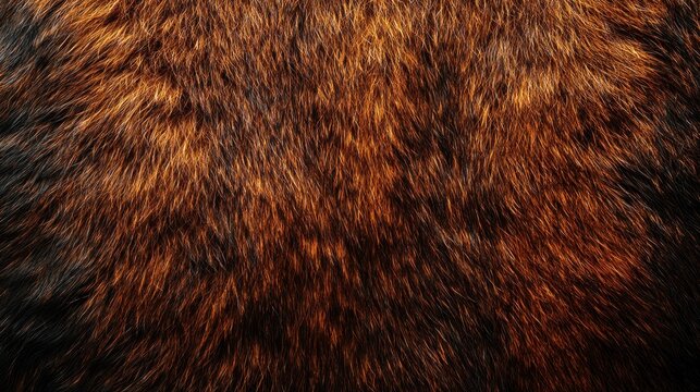 A close-up view of a textured fur surface showcasing rich brown and black tones.