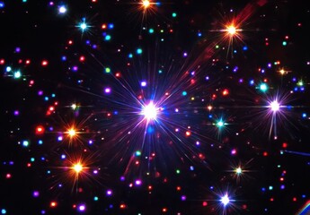 Colorful Starry Night Sky Explosion