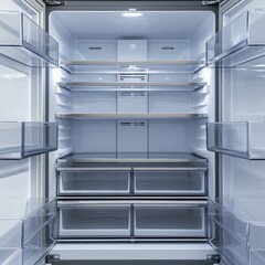 Fototapeta premium Empty Modern Refrigerator Interior