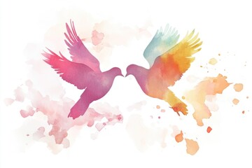 Obraz premium Two birds in flight, side by side, illustrating friendship and harmony