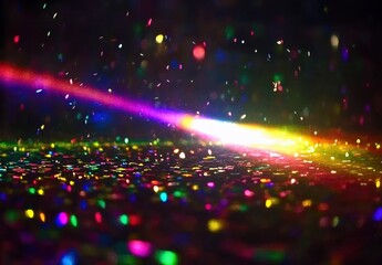 Abstract Rainbow Glitter Night