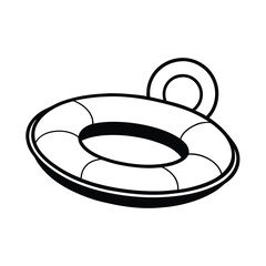 vector silhouette of a round floatation ring