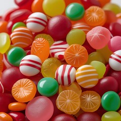 Obraz premium Pile colorful round candy 4k background