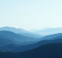 Fototapeta premium Blue layered mountain ranges landscape