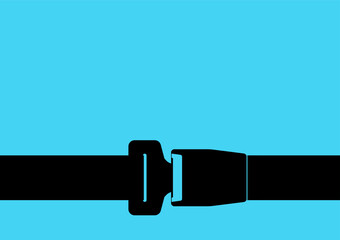 Safety Seatbelt. Car or Airplane Seatbelt. Fasten Your Seatbelt. Safety First.  Vector Illustration. 