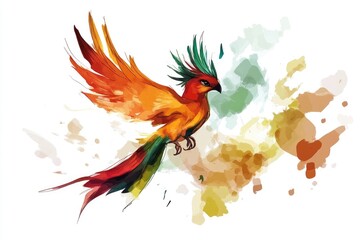 Obraz premium A vibrant bird soaring through the sky with bright plumage