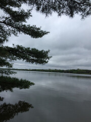 cloudy, grey day at the river (Ontario, Canada)