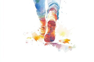 Fototapeta premium Close-up of human feet wearing various shoes, suitable for lifestyle or fashion editorial use