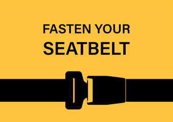 Safety Seatbelt. Car or Airplane Seatbelt. Fasten Your Seatbelt. Safety First.  Vector Illustration. 