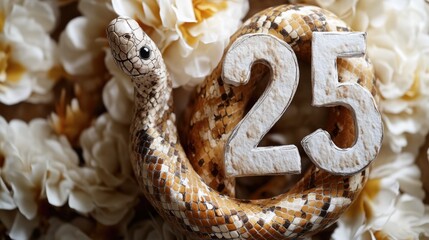 Obraz premium A snake with the number 20 on its back