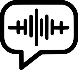 Speech bubble with sound waves vector icon. filled flat sign for sign, symbol, vector, art