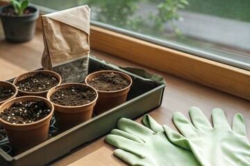 Seed Starting Kit on Windowsill