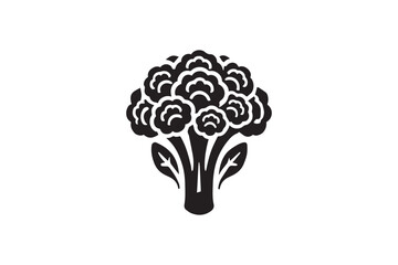 simple and unobtrusive cauliflower vector silhouette illustration isolated in white background
