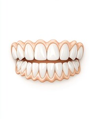 A realistic digital illustration of healthy white teeth, showcasing dental aesthetics and oral hygiene.