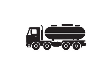 simple and unobtrusive Truck tank vector silhouette illustration isolated in white background
