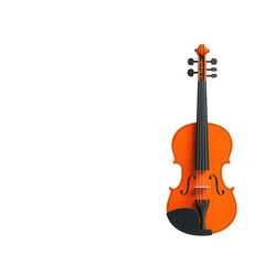 Fototapeta premium A vibrant orange violin with a sleek design and traditional features, showcasing its elegant form and craftsmanship.