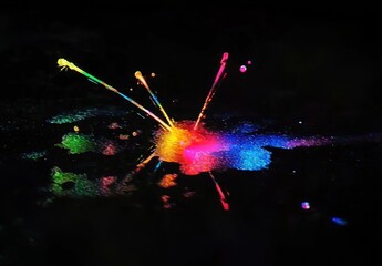 Abstract Colorful Paint Explosion Art
