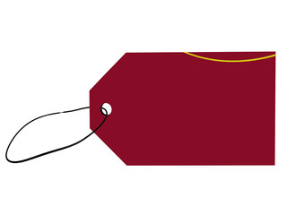 red price tag with string, gift label