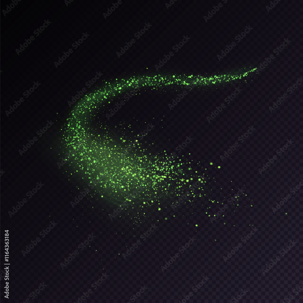 Poster glowing bokeh and glitter cloud effect with bright dust particles isolated on transparent background