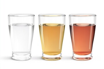 Colorful liquids on a white background