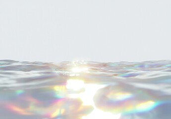 Radiant Water Surface with Iridescent Reflections