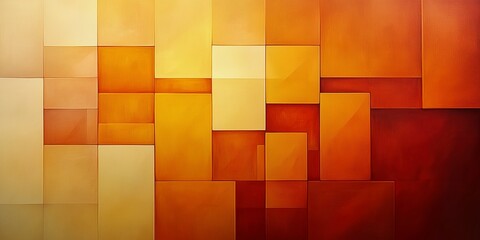 Fototapeta premium large rectangular blocks in warm amber and orange hues