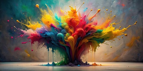 Vibrant Hues Exploding in a Symphony of Color and Motion