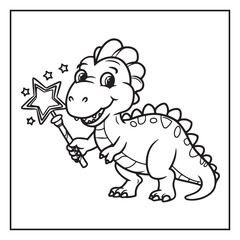 Cute Dinosaur Coloring Pages for Kids.
Dinosaur designs For Kids. Illustrations with Thick Lines