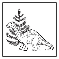 Cute Dinosaur Coloring Pages for Kids.
Dinosaur designs For Kids. Illustrations with Thick Lines