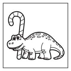 Cute Dinosaur Coloring Pages for Kids.
Dinosaur designs For Kids. Illustrations with Thick Lines