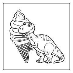 Cute Dinosaur Coloring Pages for Kids.
Dinosaur designs For Kids. Illustrations with Thick Lines
