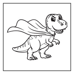 Cute Dinosaur Coloring Pages for Kids.
Dinosaur designs For Kids. Illustrations with Thick Lines