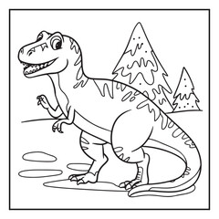 Cute Dinosaur Coloring Pages for Kids.
Dinosaur designs For Kids. Illustrations with Thick Lines