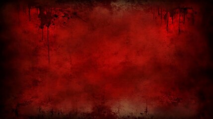 Blood Splatters on a Dark Red Grunge Background