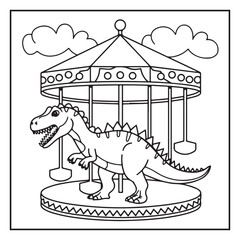 Cute Dinosaur Coloring Pages for Kids.
Dinosaur designs For Kids. Illustrations with Thick Lines