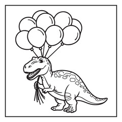 Cute Dinosaur Coloring Pages for Kids.
Dinosaur designs For Kids. Illustrations with Thick Lines