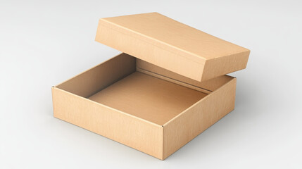 open paper box isolated on white background mock up vector