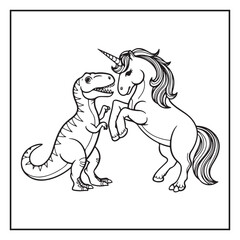 Cute Dinosaur Coloring Pages for Kids.
Dinosaur designs For Kids. Illustrations with Thick Lines