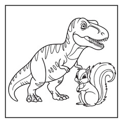 Cute Dinosaur Coloring Pages for Kids.
Dinosaur designs For Kids. Illustrations with Thick Lines