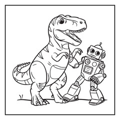 Cute Dinosaur Coloring Pages for Kids.
Dinosaur designs For Kids. Illustrations with Thick Lines
