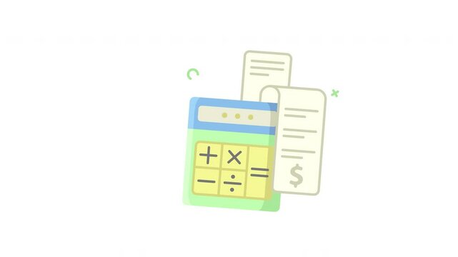 flat calculator icon animation motion graphic video
