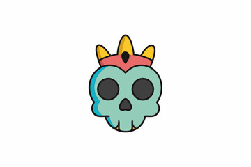 skull with a crown vector illustration