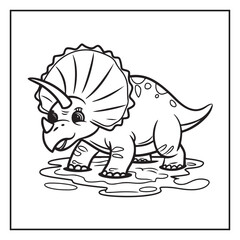Cute Dinosaur Coloring Pages for Kids.
Dinosaur designs For Kids. Illustrations with Thick Lines