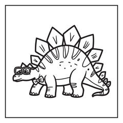 Cute Dinosaur Coloring Pages for Kids.
Dinosaur designs For Kids. Illustrations with Thick Lines